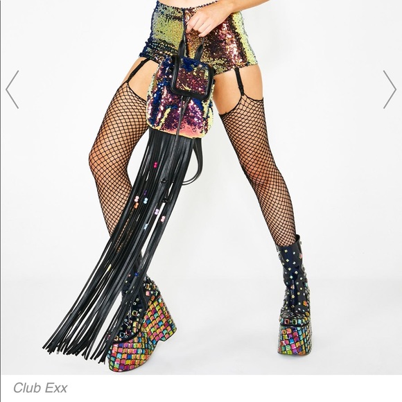 Dolls Kill Handbags - Sinful starfire fringe backpack dolls kill